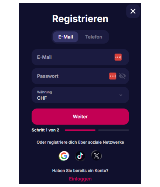 NVCasino Anmeldung